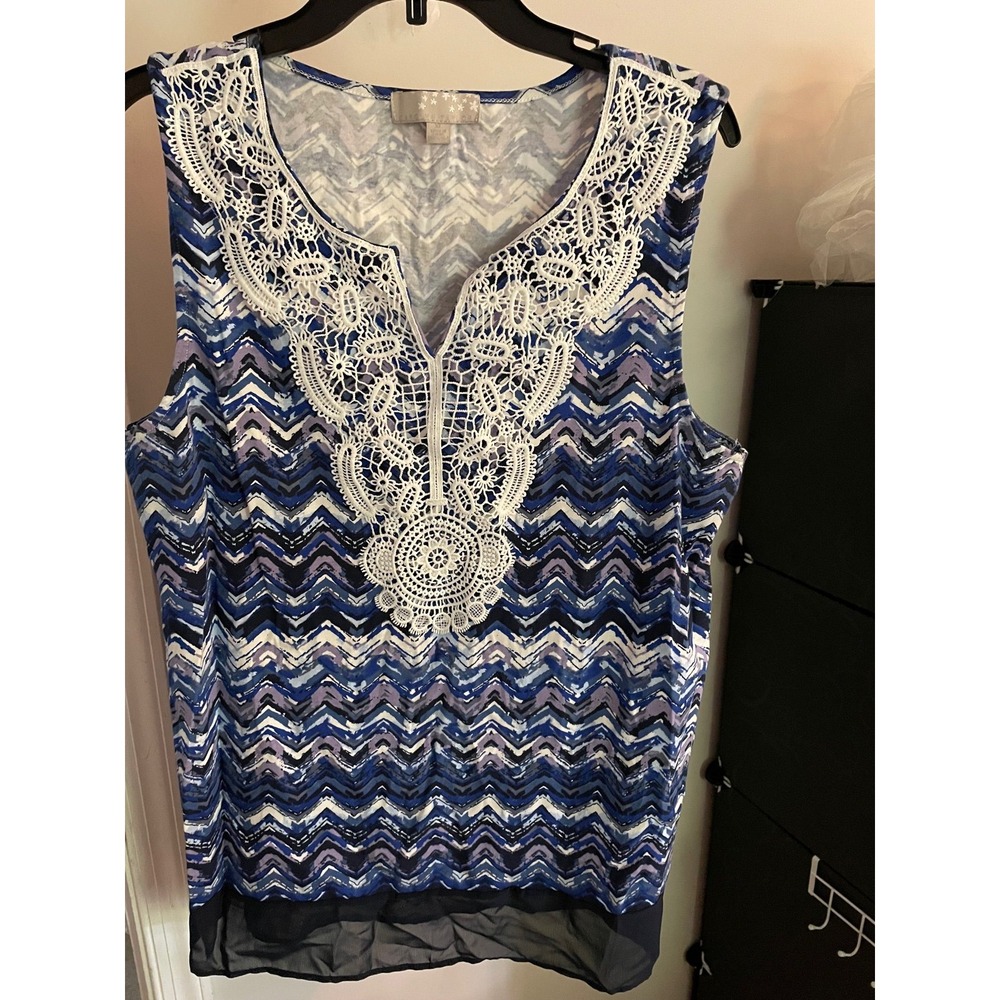 Carolyn Taylor Top with crochet front